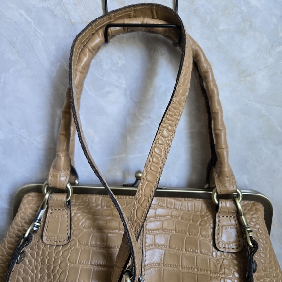 Patricia Nash Tan Crocodile-Embossed Satchel - Picture 9 of 10